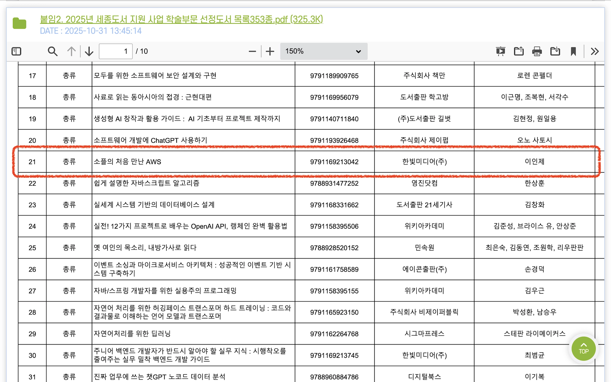 2025 세종도서 학술부문
