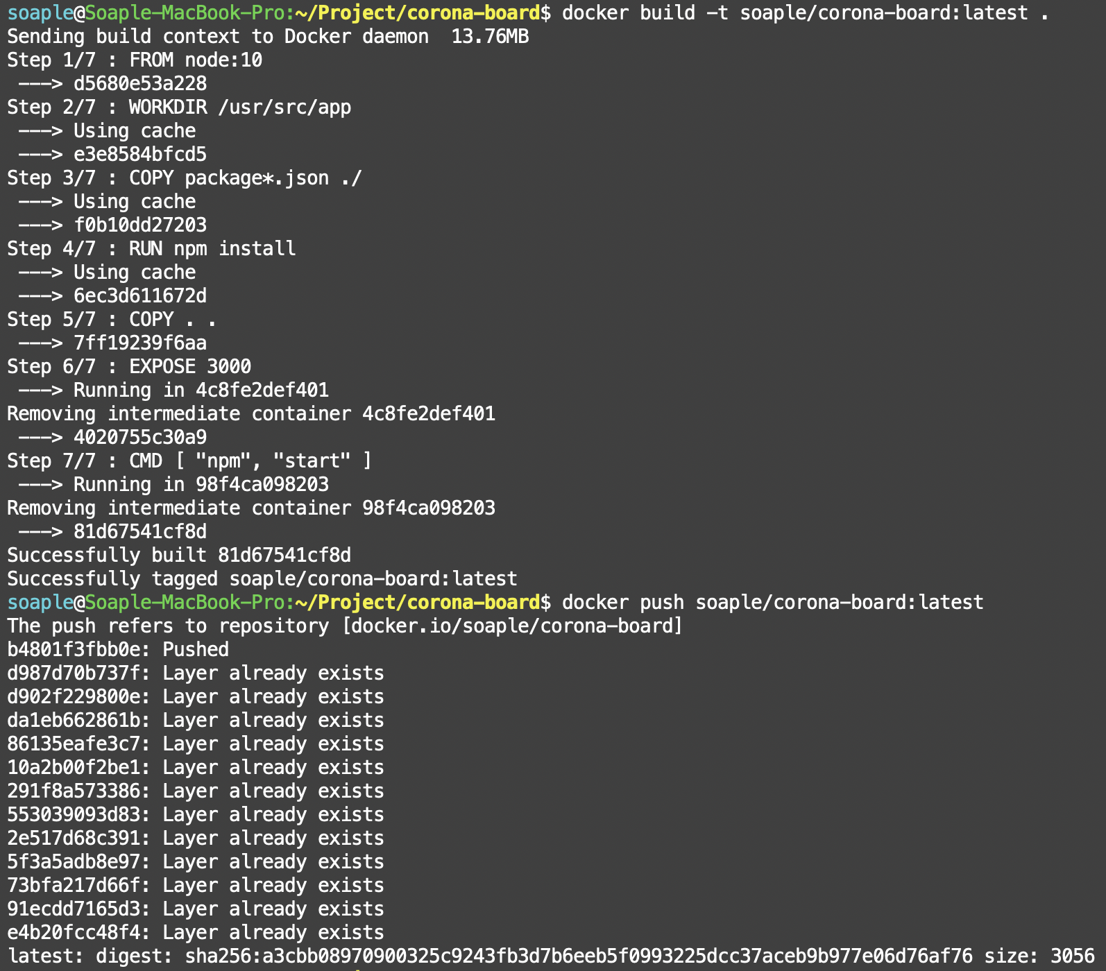 docker push